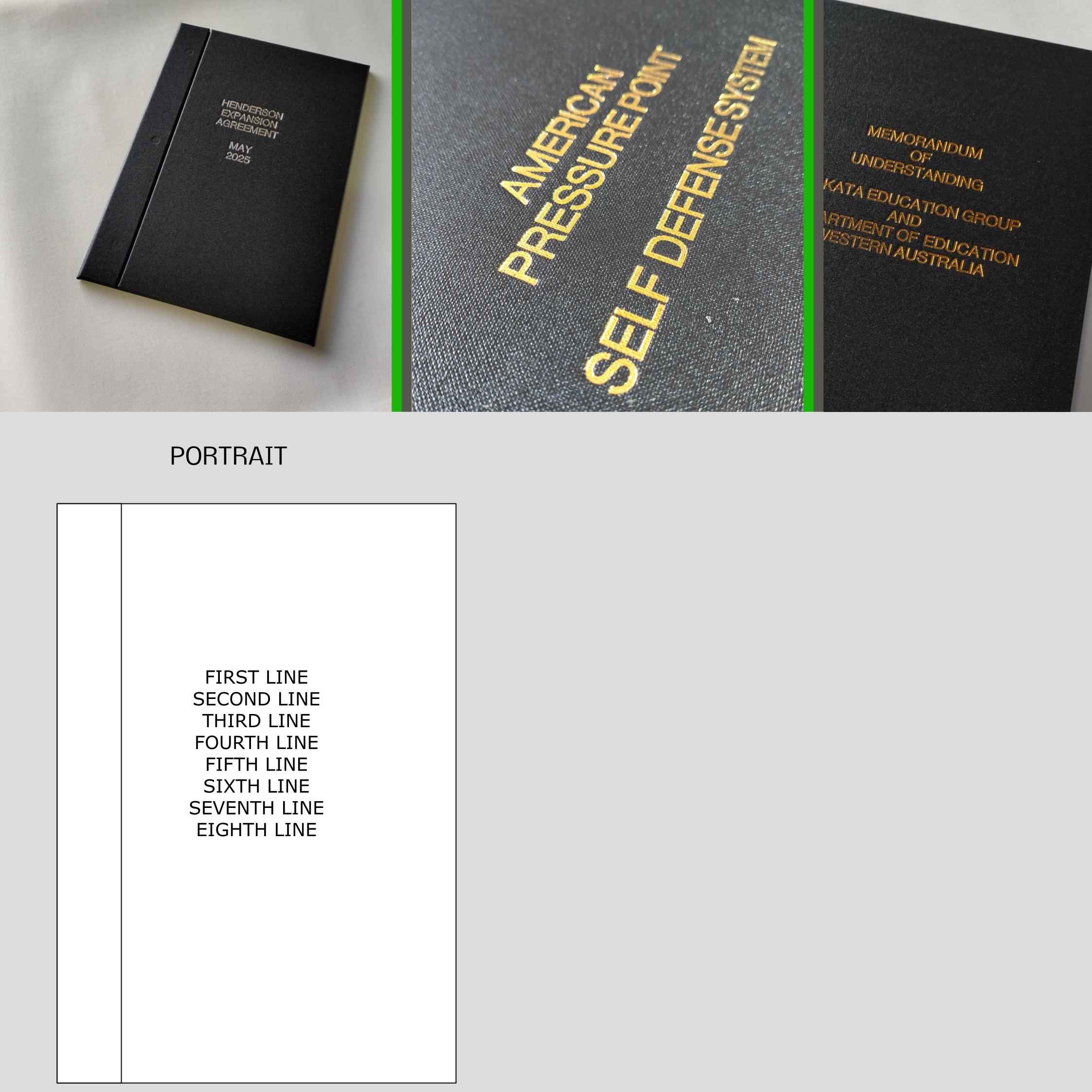 Magnet Binding, Stamped with Custom Text, Portrait, BBAV